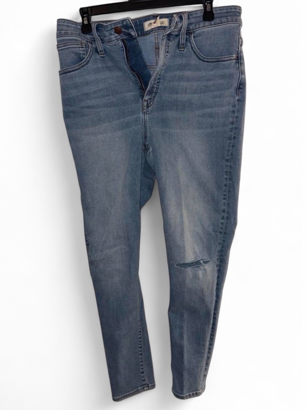 Madewell Light Blue Skinny Jeans with Subtle Distress